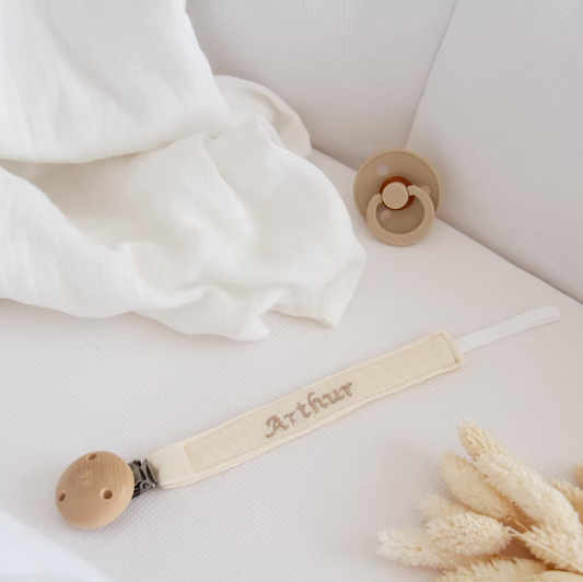Attache tétine tissu personnalisée