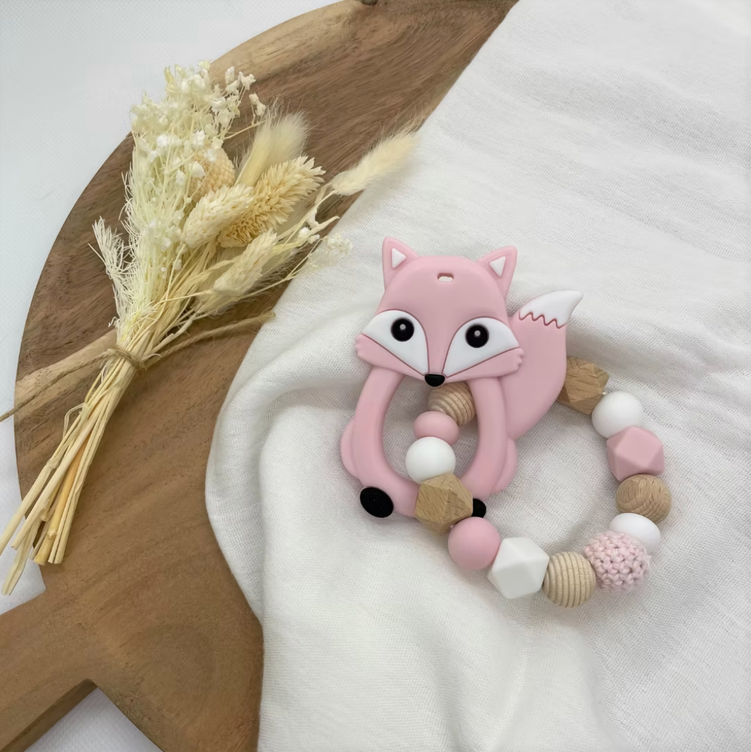 Anneau de dentition Renard Rose